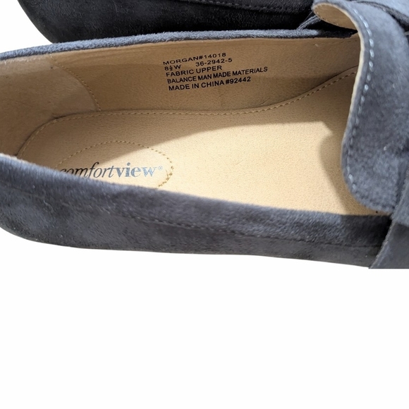 Comfortview Gray Suede Bow Detail Loafers, Size 8.5 - Picture 6 of 7